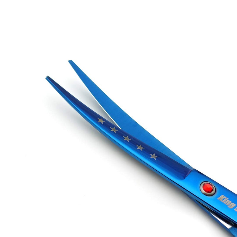7.0in Titanium Blue Professional Pet Grooming Scissors Set,Straight & Thinning & Curved Scissors 4pcs Set for Dog Grooming,(Blue) - PawsPlanet Australia