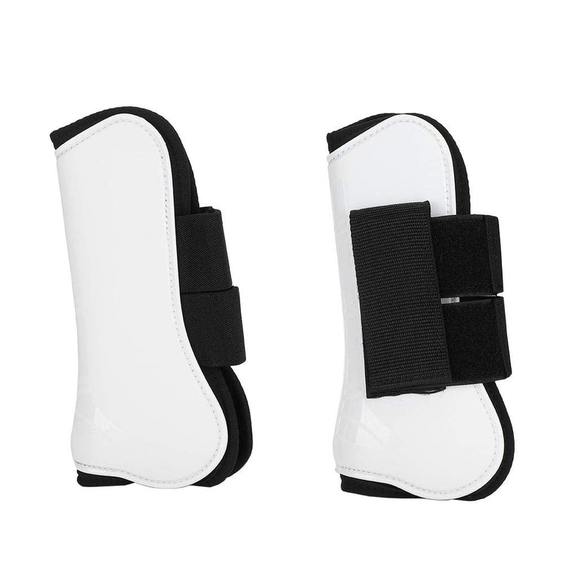 Jeanoko 4PCS White PU Shell Horse Front Back Leg Guard Boot Adjustable Wrap Protector Riding Equipment During Jumping Obstacles Horse Fly Boots Set of 4 Fly Boots for Horses Set of 4 Horse Boots - PawsPlanet Australia
