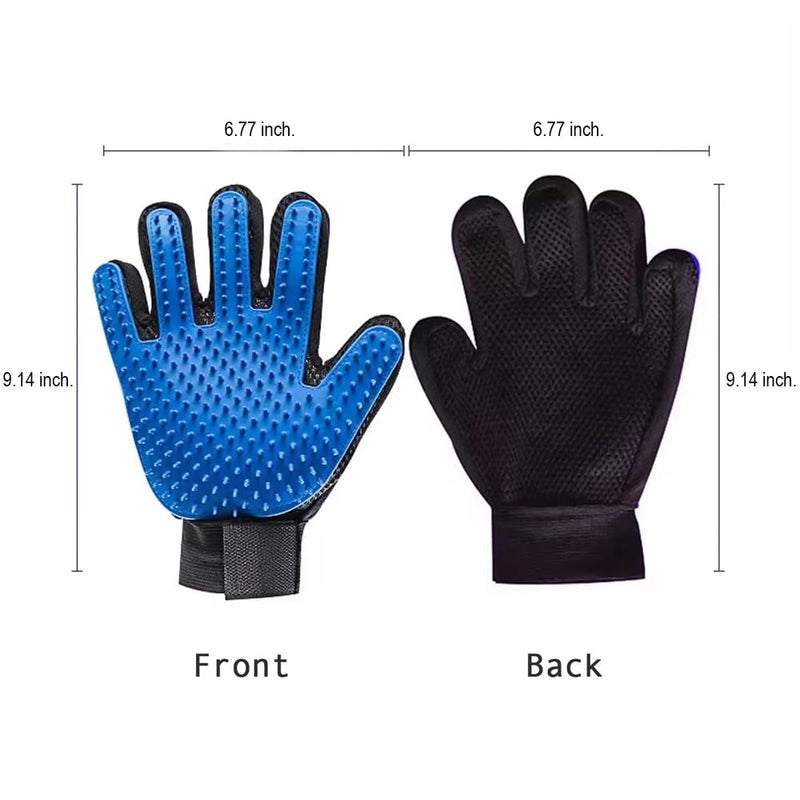 Pet Grooming Glove - Efficient Deshedding Brush for Dogs & Cats, Gentle Massaging Tool, Hair Remover for Long & Short Fur, Ideal for Bathing & Grooming, Reusable & Easy to Clean - PawsPlanet Australia
