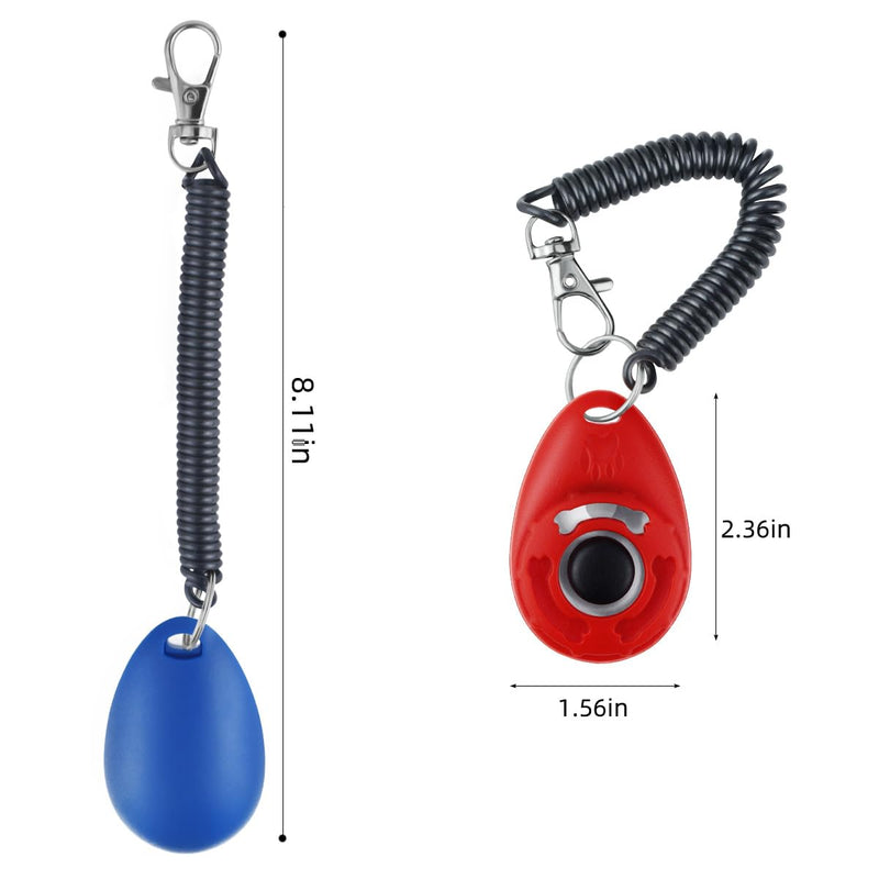 yuntop 4 Pieces Pet Training Clicker with Wrist Strap and Dog Training Treat Pouch Pet Training Clicker for Training Puppy Cats Birds Dog Clicker Training Kit Behavioral（White, Red, Orange, Blue） - PawsPlanet Australia