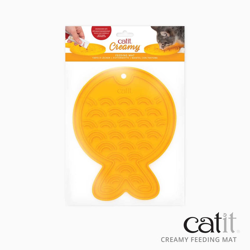 Catit Creamy Lickable Cat Treat Feeding Mat, Fish Shaped Cat Placemat - PawsPlanet Australia