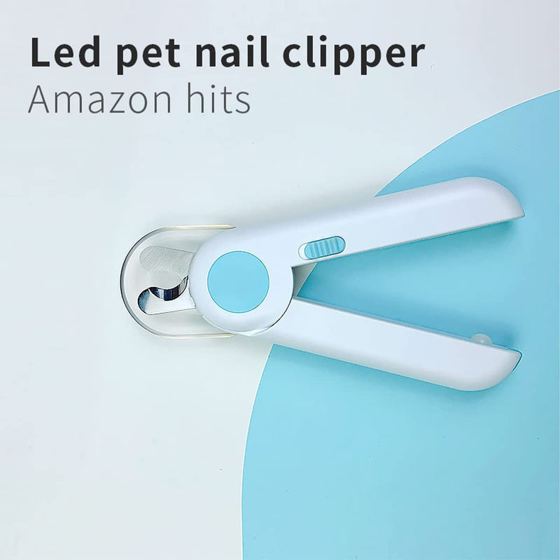 Dog Nail Clippers, Cat Nail Clippers with LED Light, Pet Nail Clippersand Trimmers, Anti Cutting Blood Line, for Small Medium Dogs Cats Rabbits And Guinea Pigs Grooming Tool blue
