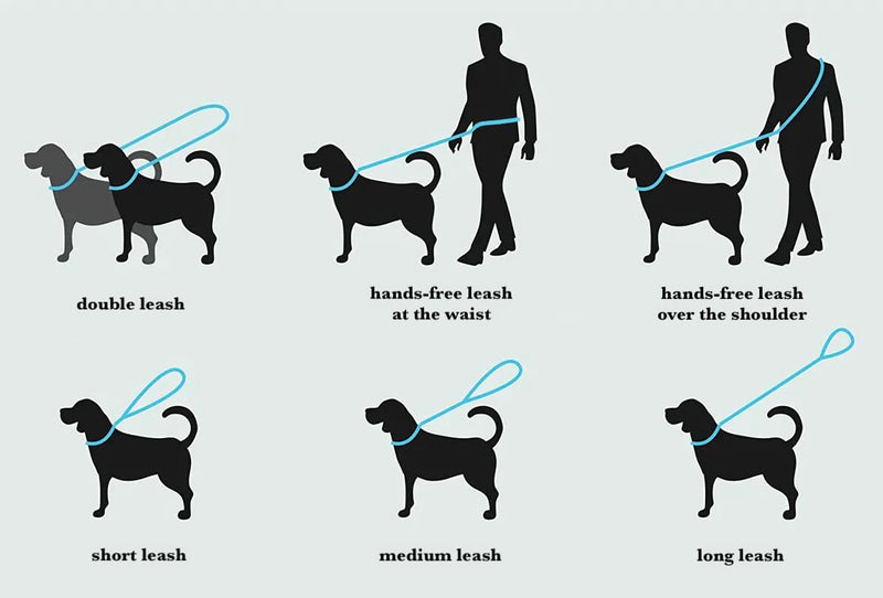 Hands Free Eco Friendly Handmade Multifunctional Cotton Rope Dog Leash 8.2 FT with Adjustable Double Swivel Hook for Medium and Large Dogs Running Hiking Camping Walking (Blue) Blue - PawsPlanet Australia