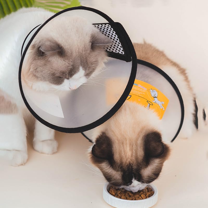 3 Pcs Small Cat Dog Cone Collar, Adjustable Pet Recovery Collars, Dog Cones Soft Plastic Elizabethan Collar Dog Neck Collar After Surgery Translucent Cat Cone for Dogs Prevent Licking(15-18cm)