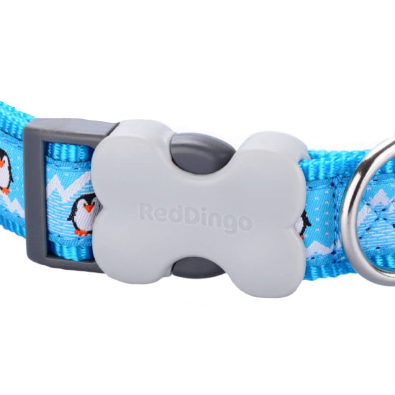 Red Dingo Bucklebone Dog Collar Design, Penguin Turquoise, Medium 20mm - PawsPlanet Australia