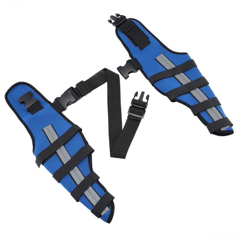 Dog Knee Brace Adjustable Dog Double Rear Leg Brace with Metal Hinged Flexible Support and Reflective Seat Belts Dog Acl Brace Hind Leg Blue (M) Medium - PawsPlanet Australia