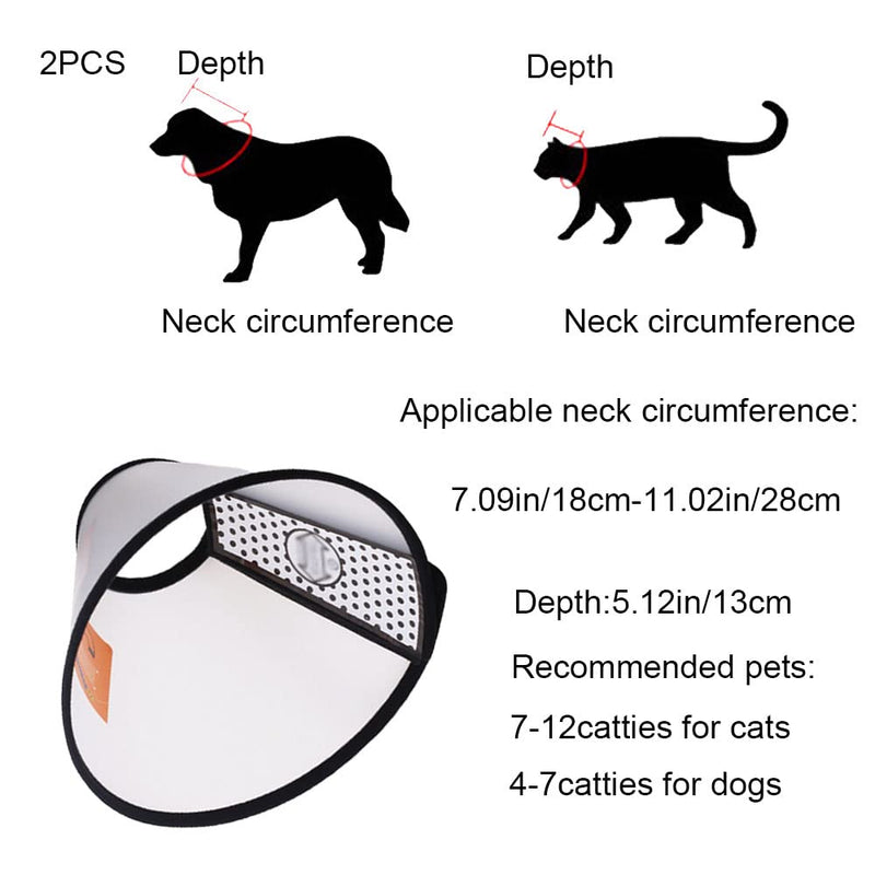 2 Pcs Cat Cone Dog Con,Adjustable Recovery Pet Cone,Fits Neck 7-11 inch Adjustable,Plastic Elizabethan Collar for Cats Kitten Small Dog After - PawsPlanet Australia