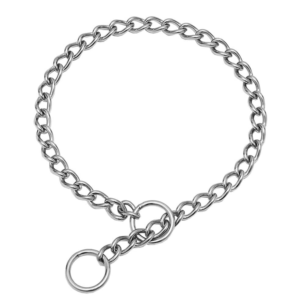 Dog Chain Necklace, Training Choke Collar, Stainless Steel Chain Slip Martingale Collars,for Medium Dogs, Length 20 inch, Diameter 3.0mm. Length 20"(Neck under 16")