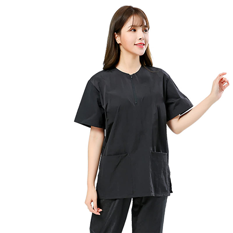 Dog Grooming Smock Barber Jackets for Women Men Professional Pet Groomer Smock Cosmetologist Barber Smock (M) type-A Medium - PawsPlanet Australia