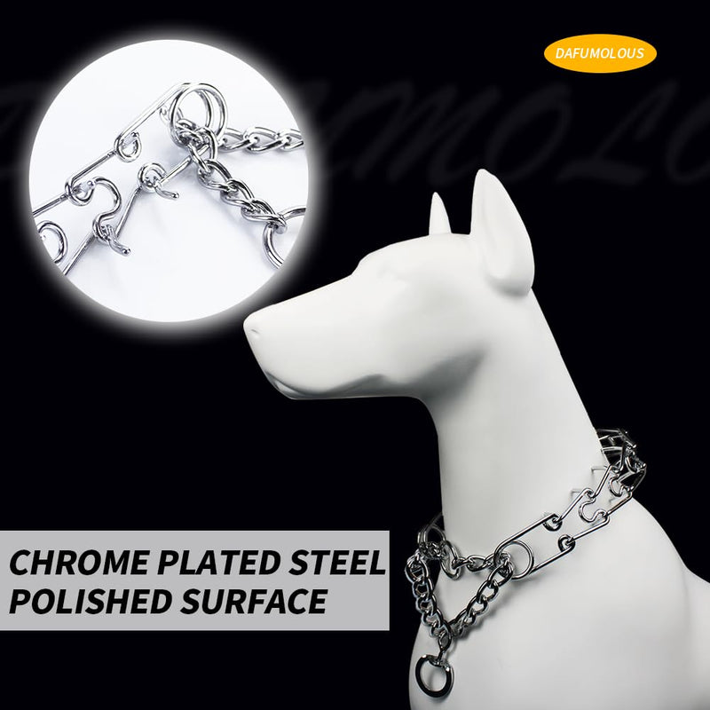 Chrome Plated Prong Dog Collar,no Pull Dog Prong Collar with Spikes,Choke Collar for Dogs Pinch Training Collar (3.0 * 21in) 3.0*21in - PawsPlanet Australia