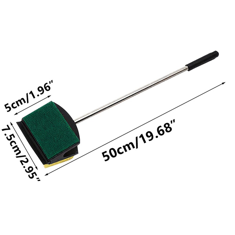 MiOYOOW Aquarium Algae Scraper, Double Sided Sponge Scrubber Cleaner Fish Tank Cleaning Brush with Long Handle for Aquariums Home 50cm - PawsPlanet Australia