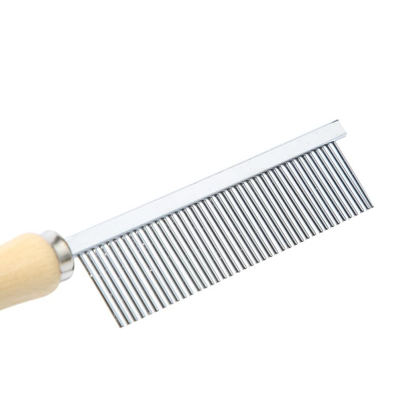 Silver Dog and Cat Combs For Grooming Long Haired Cats and Dogs - Pet Dog Cat Comb Stainless Steel Pin Teeth Wooden Handle Grooming Fur Hair Brush - Comb Removes and Prevents Matted Fur，Grooming - PawsPlanet Australia