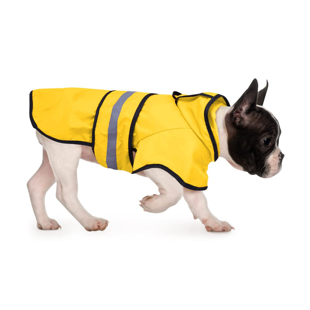 HDE Dog Raincoat Hooded Slicker Poncho for Small to X-Large Dogs and Puppies Yellow - M Medium