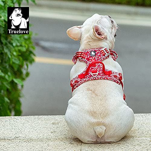 WINHYEPET True Love No-Pull Dog Harness, Cotton Fabric Breathable and Reflective Soft, Adjustbale for Running Walking, Suitable Small Medium Large Cats Dogs TLH5655(Poppy Red, S) Poppy Red - PawsPlanet Australia