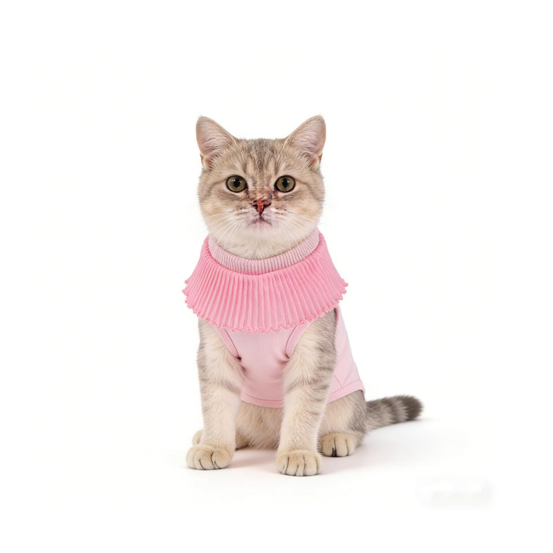 Abaodam Surgical Suit for Cats, Breathable Full Body Recovery Suit, Elastic Surgical Body for Kittens after Neutering, Pink (s), Protection against Wound Licking and Skin Irritations