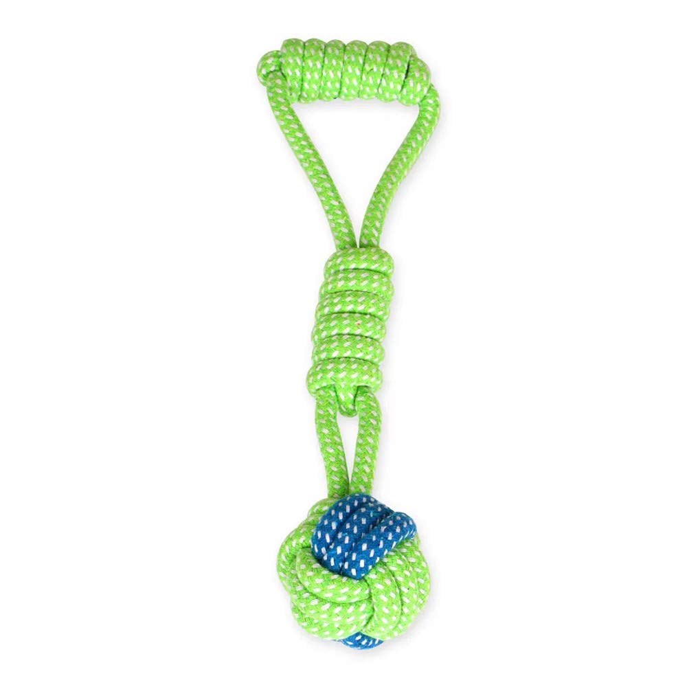 Knotted Woven Pet Dog Toy，Eco-Friendly Cotton Rope Toys, Bite-Resistant Rope Knot Dog Toy，Medium/Small Dogs Toy，Not Suitable for Dogs with Strong Aggressive Chewing Drop ball②