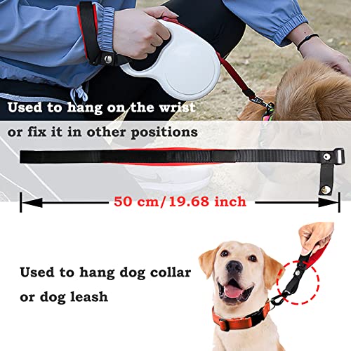 Hands Free Adjustable Wrist Strap,Suitable for Any Dog Leashes with Adopts Design,Soft and Comfortable Diving Fabric Wrist Strap for Retractable Dog Leash (Classic Black) Cool Black - PawsPlanet Australia