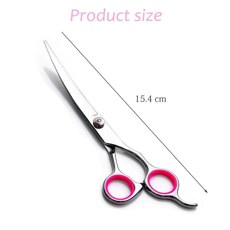 6" Pet Grooming Scissors, Curved Dog Trimming Tools, Professional Pet Care Kit for Home Use