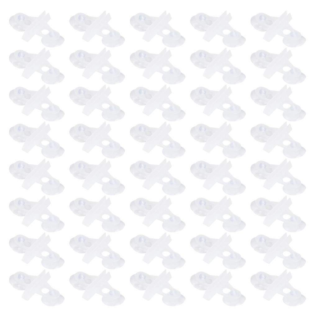 Zerodis 40 Pcs Aquarium Separation Clip, PVC Fish Tank Suction Cup Separating Board Divider Support Clip with 80 Suction Cup Fish Tank Isolation Divider (White) white