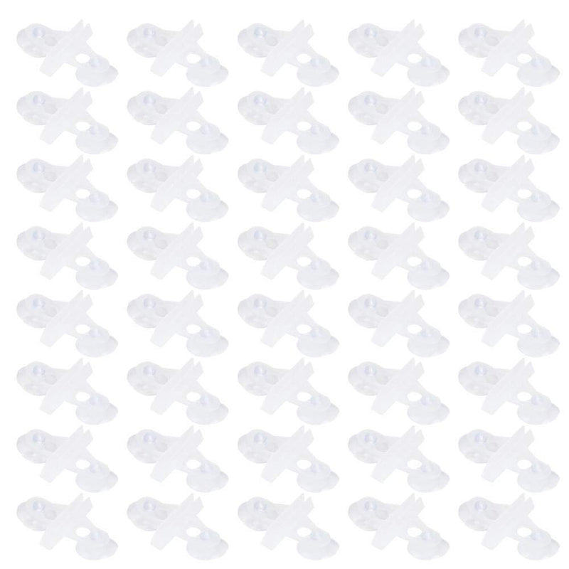 Zerodis 40 Pcs Aquarium Separation Clip, PVC Fish Tank Suction Cup Separating Board Divider Support Clip with 80 Suction Cup Fish Tank Isolation Divider (White) white