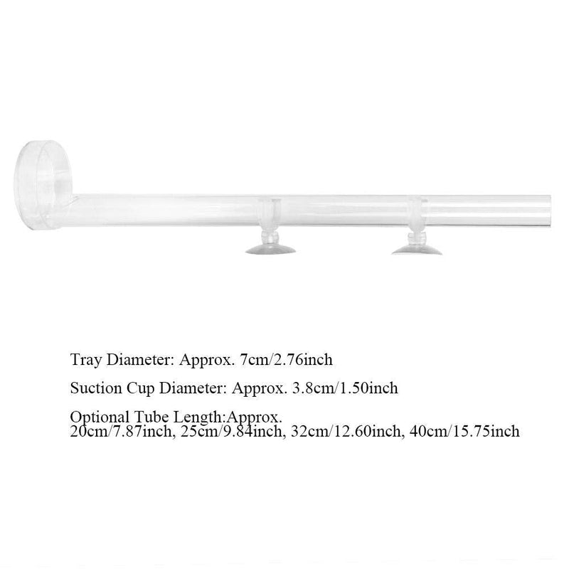 Acrylic Shrimp Feeder Tube, Ornamental Aquarium Feeding Tube Fish Food Container Set with Sucker Hook Fish Tank Accessories 20cm - PawsPlanet Australia