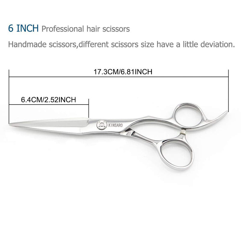 6" Hair Cutting Scissors to Cut Hair Cutting Shears Professional Haircut Hairdresser Scissors 440C KINSARO for Hairdresser Barber or Home Use 6" Cutting - PawsPlanet Australia