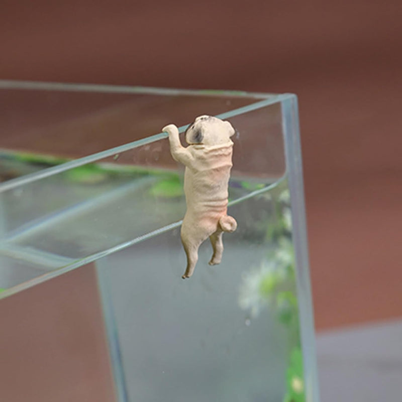 Fish Tank Decorations Resin Cute Climbing Pug Dog Statue Figurines Aquarium Decor Miniature Animal Toy Dollhouse Ornament Landscape Scenes Fish Tank Accessories C, Aquarium Décor Thematic Ornaments - PawsPlanet Australia