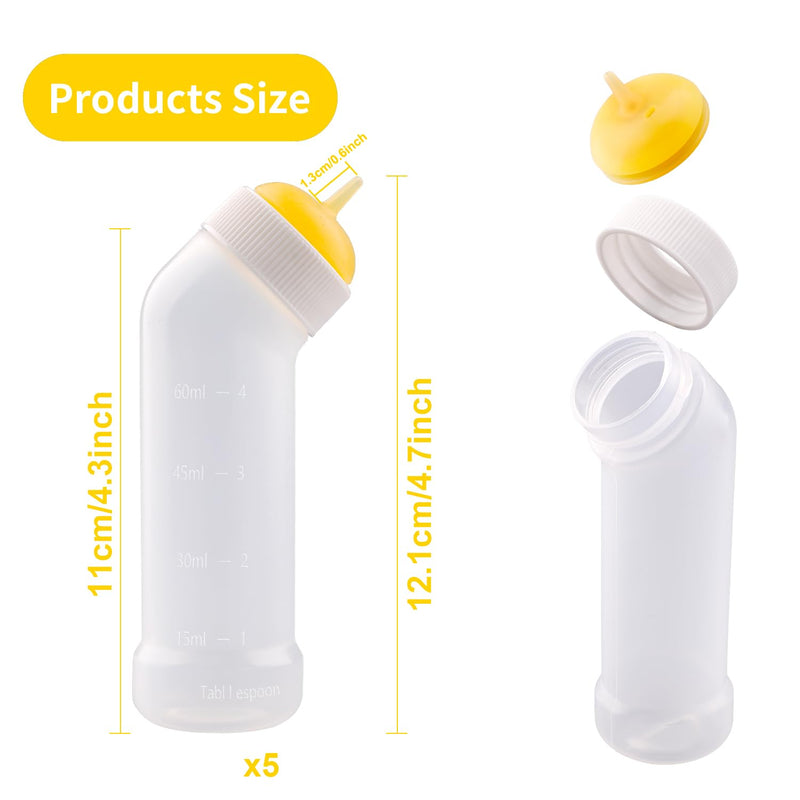 Pet Nursing Bottle for Newborn Animals,Kitten Bottle Feeding Kit Silicone Nipple for Kittens Puppys Rabbits Squirrel (Yellow, Small) Small for kitten Yellow - PawsPlanet Australia