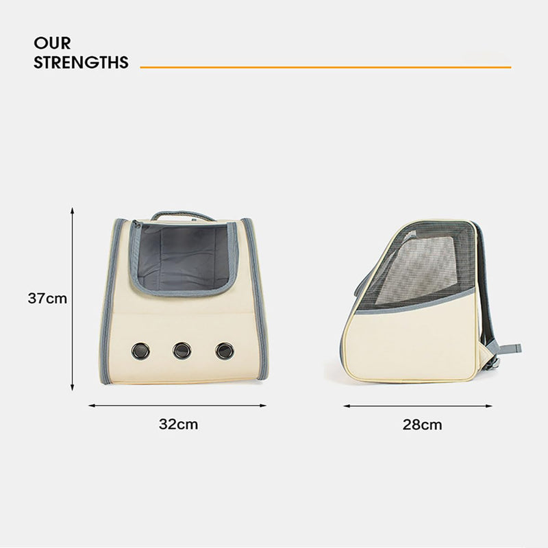 Foldable Travel Cat Backpack Carrier for Cats up to 8kg - Breathable, Ideal for Hiking, Camping, and Daily Adventures Yellow - PawsPlanet Australia