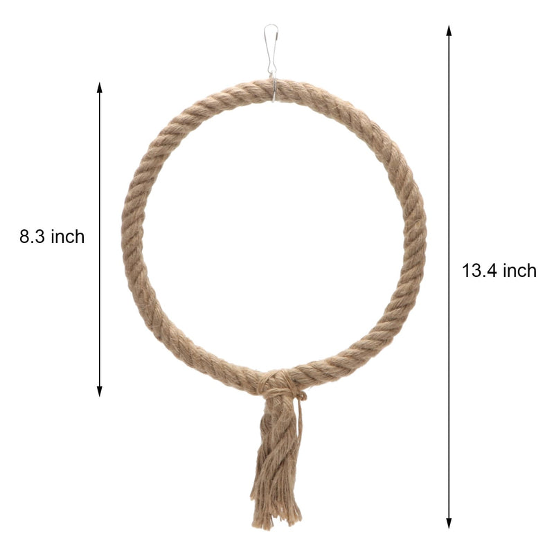 Bird Rope Swing Toy Parrot Climbing Perch Stand for Cockatiel Conure Cockatoo Parakeet Cage Hanging Decor (B: Round) B: Round - PawsPlanet Australia