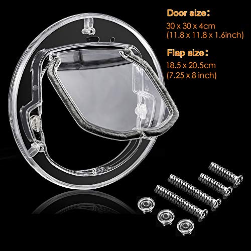 Cat Door for Glass Door,Window Cat Flap Transparent Thin Frame,Cat Door for Flap to Fit in Glass,4 Way Locking Cat Doors,Youthink Small Pet Door for Cats,Small Dogs,Puppy - PawsPlanet Australia