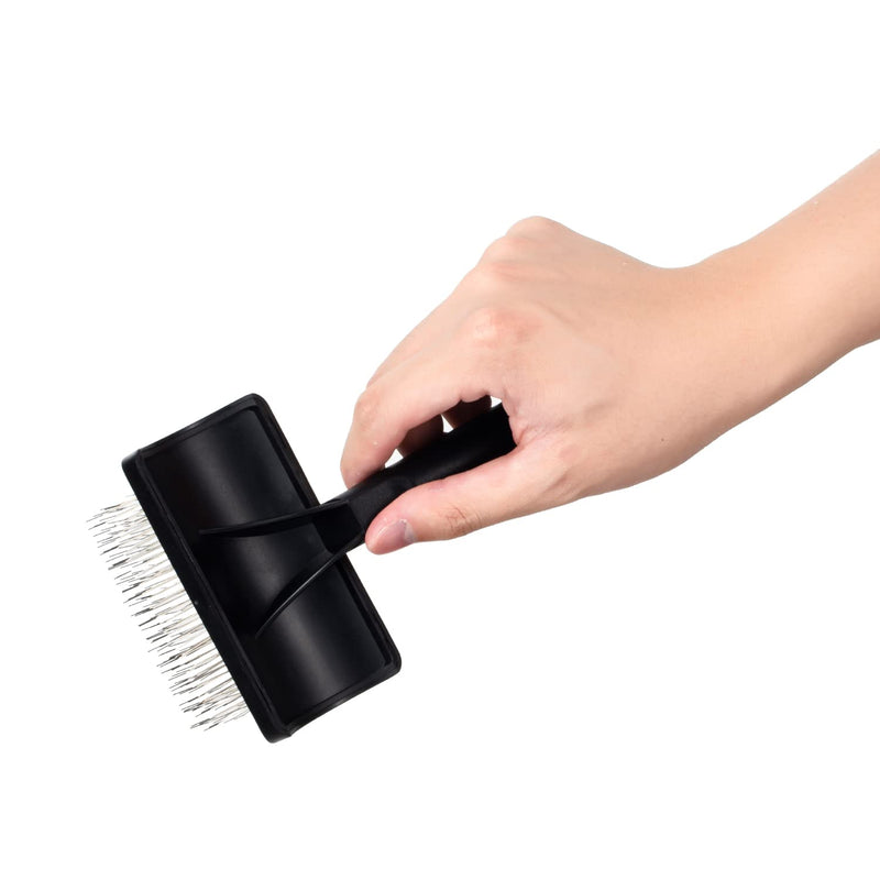 CeleMoon Extra Long Pin Slicker Brush for Dogs Cats - Grooming Brush for Thick Coat, Long Hair & Curly Fur, Gentle Dematting Tool for Cockapoos, Poodles & Doodles black - PawsPlanet Australia