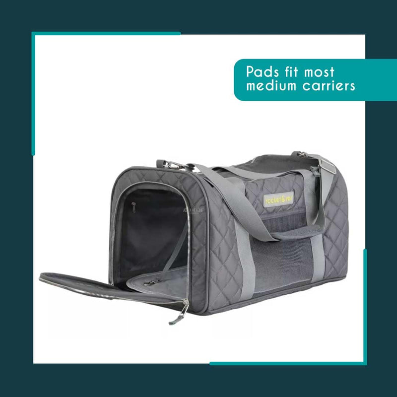 rocket & rex Premium Washable Pet Carrier Pads, Reusable, Waterproof & Absorbent, Dog and Cat Pads for Lining Travel Carriers, Litter Boxes, Pet Crates & More, 17.5" x 11" (Pack of 2) XS (17.5 x 11") 2-Pack - PawsPlanet Australia