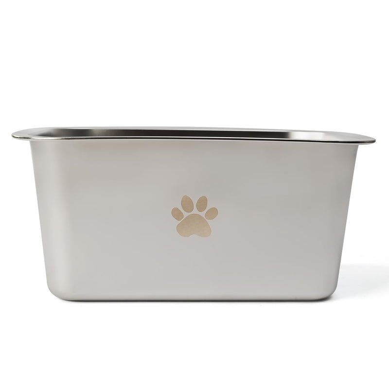 Large Stainless Steel Dog Water Bowls with Non-Slip Foot Pads, High Capacity Metal Dog Food Bowls for Extra Large, Huge and Big Giant Dogs 2.65 Gallons, Silver 2.65 Gallons/340 oz