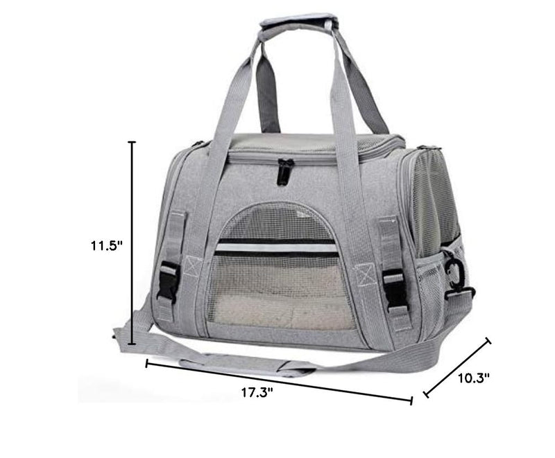 Cat Carriers, Dog Carriers, Pet Carriers – Airline-Approved Soft-Sided Bag for Cats & Small Dogs (Up to 15 lb), Foldable, Breathable Mesh, Privacy Cover, Washable & Lightweight grey - PawsPlanet Australia
