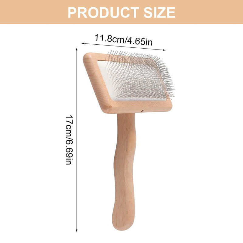 Wooden Wool Carder Hand Carders, Pack of 2 Gentle Soft Needle Brush, Slicker Brush for Dogs, Spiders and Weaves, Card Brushes for Needle Felting Wool 17x11.8+16x9.5cm