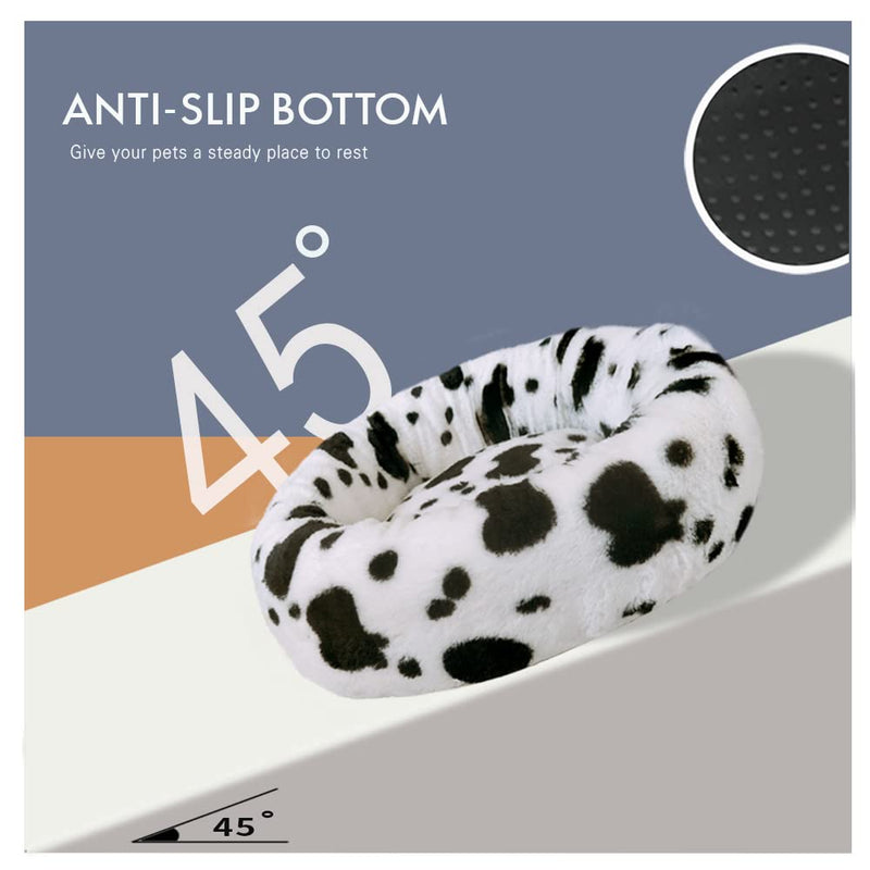 Calming Dog & Cat Bed, Anti-Anxiety Donut Bed (S: 17.7 * 17.7 * 6 Inch) S：17.7*17.7*6 Inch - PawsPlanet Australia