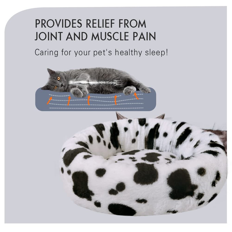 Calming Dog & Cat Bed, Anti-Anxiety Donut Bed (S: 17.7 * 17.7 * 6 Inch) S：17.7*17.7*6 Inch - PawsPlanet Australia