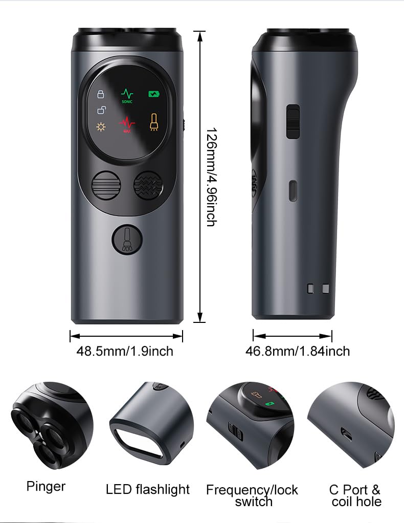 2025 Rechargeable Ultrasonic Dog Bark Deterrent, Anti-Barking Sonic Trainer, 50FT Range, LED Screen Display, Safe & Effective Bark Control, No Shock, for Indoor & Outdoor Pet Training - PawsPlanet Australia