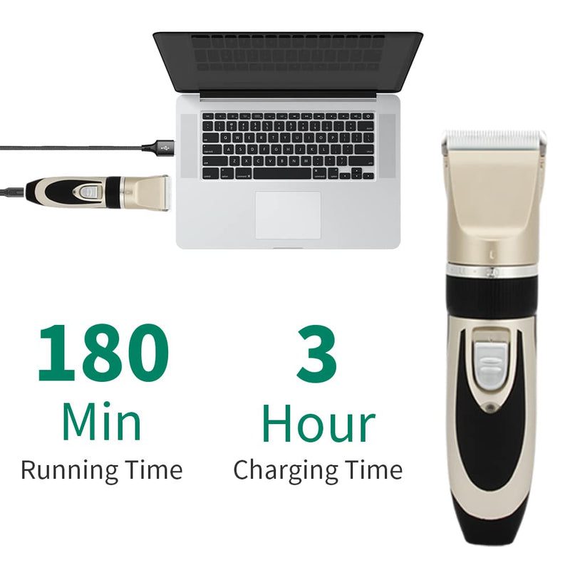 Gromming Dog Clippers,USB Rechargeable Dogs Cats and Other Pets Grooming kit,Professional Hair shavers, Low Noise Pets Hair Remover - PawsPlanet Australia