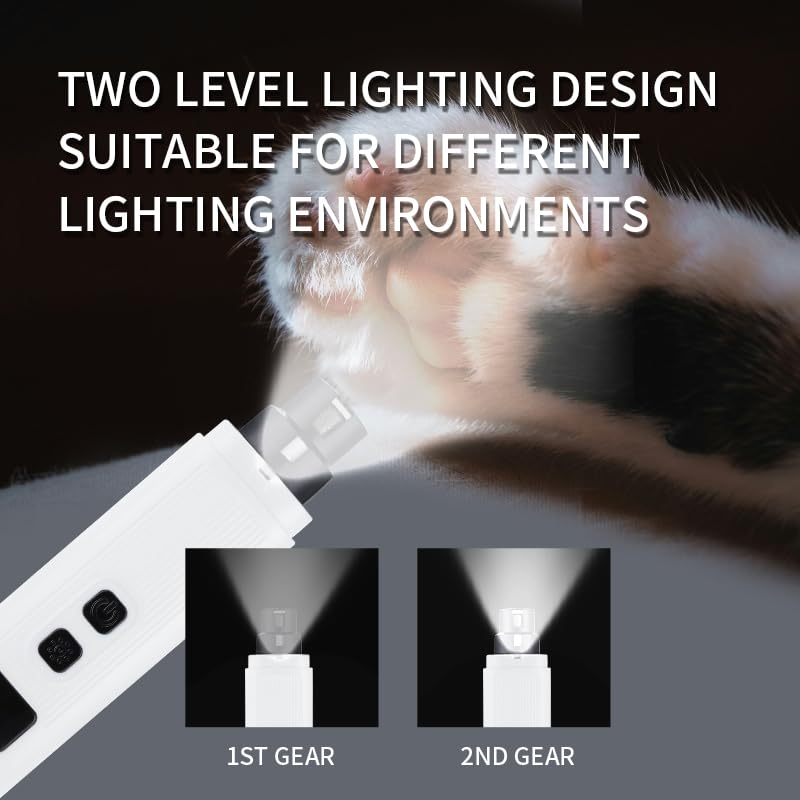 Dog Nail Grinders Quiet Electric Dog Nail Trimmer & Rechargeable Dog Nails Clippers Pet Nail Grinder and Dog Nail File for Cats Small Medium Large Breed Dogs Dog Paw Trimmer with LED