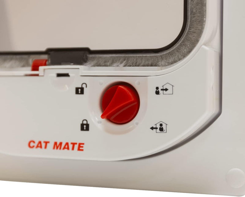 Cat Mate 4-Way-Locking Electromagnetic Cat Flap (254) - Exclusive Entry Collar Magnet Operated, for Small to Average-Sized Cats, for UPVC, Wood and Wall, White