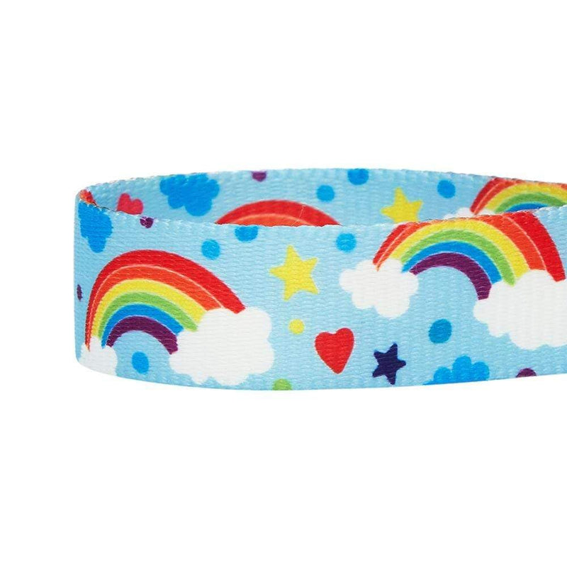 Blueberry Pet Rainbow Clouds Adjustable Dog Collar with Blingy Decor, Small, Neck 12"-16"