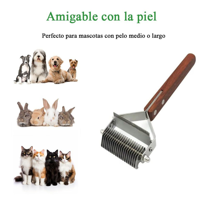 Wooden Cat and Dog Comb - Double Sided Detangling Brush for Pets, Removes Knots and Dead Hair - PawsPlanet Australia
