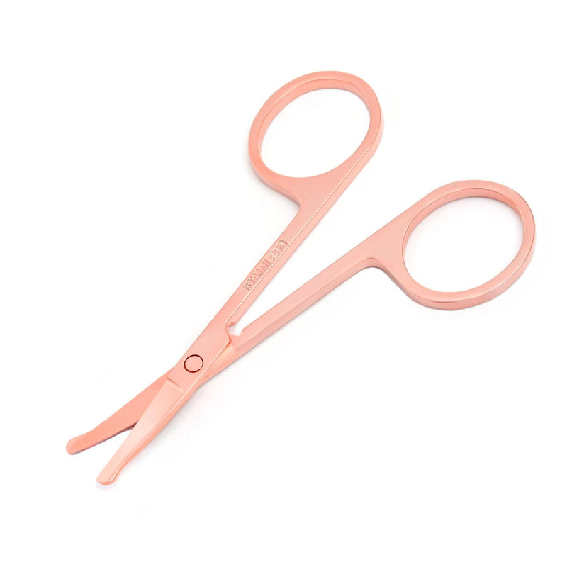 3.5 Inch Silent Pet Grooming Tiny Safety Scissors for Cats & Dogs - Quiet Alternative to Electric Clippers for Sensitive Pets (Rose Gold-Curved) Rose Gold-curved - PawsPlanet Australia