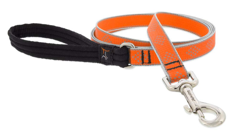 Lupine Reflective Dog Leash 6-Foot by 3/4" Wide Orange Diamond 3/4"w; 6-foot - PawsPlanet Australia