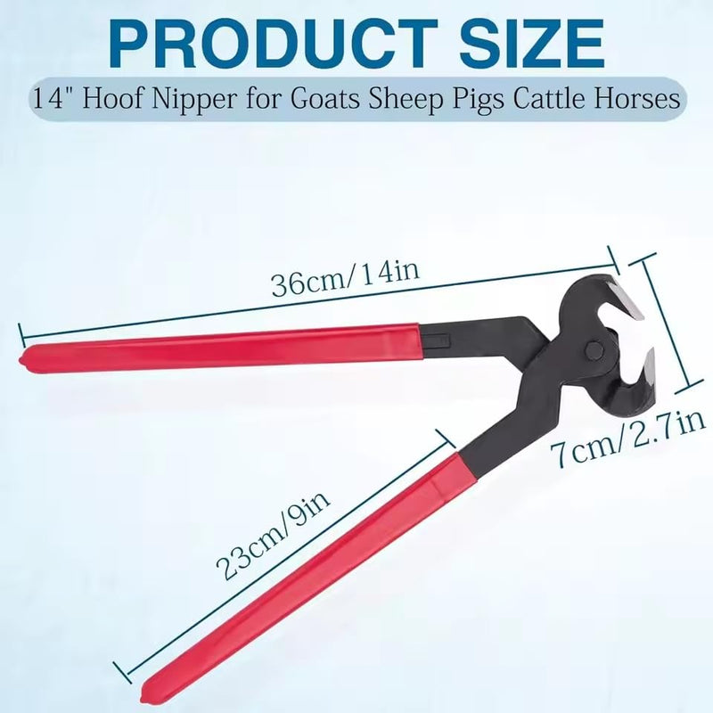 EatingBiting Hoof Nipper 14" Horse Hoof Trimmers with Rubber Grip for Horses Heavy Duty Farrier Nippers Horse Equipment Equestrian Farrier Nippers Horse Equipment Equestrian
