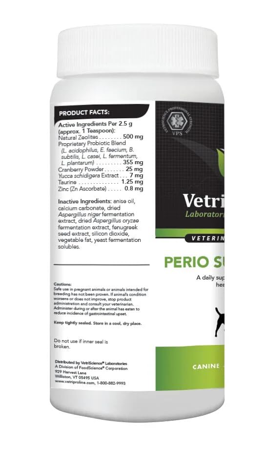 VETRISCIENCE Pro Perio Support Pro Dental Powder - Dogs + Cats, 16 oz