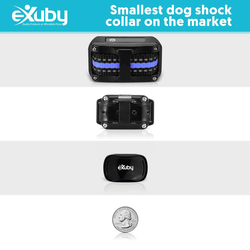 eXuby - Tiny Shock Collar for Small Dogs 5-15lbs - Smallest Collar on The Market - Sound, Vibration, & Shock - 9 Intensity Levels - Pocket-Size Remote - Long Battery Life - Water-Resistant - Black - PawsPlanet Australia
