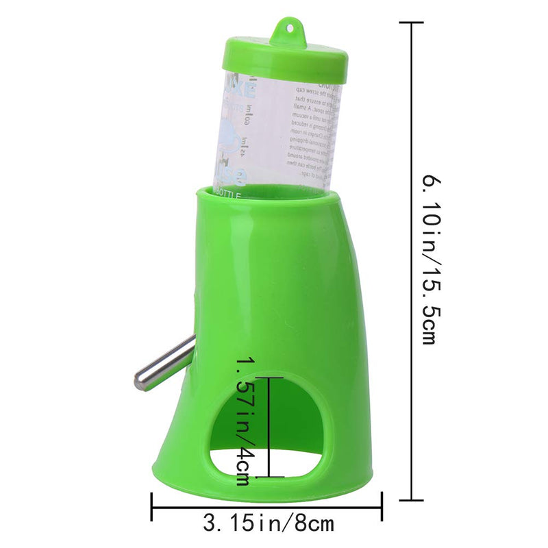 Litewoo 2 in 1 Hamster Water Bottle, Automatic Drinker and Cabin Fits Syrian Dwarf Hamster Mouse Gerbil Mice Guinea Pig Chinchilla Small Animal Green - PawsPlanet Australia